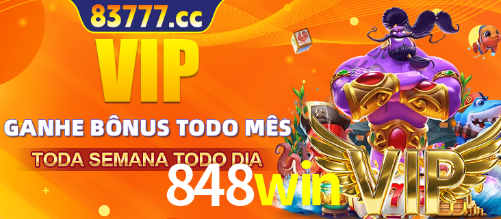 Banner promocional do 848win oferecendo 100% de recompensas adicionais contínuas para quem fizer o login diário (Daily sign-in), com um mascote de coelho.