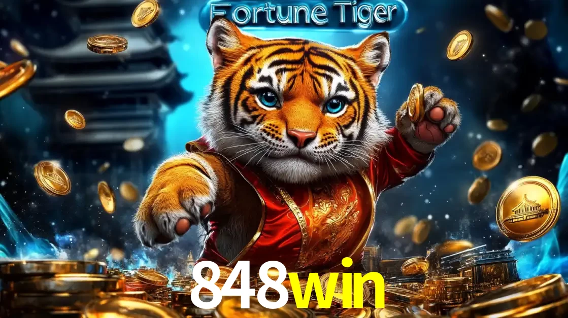 Imagem promocional do jogo de slot Fortune Tiger, com um tigre majestoso em traje tradicional cercado por uma fortuna em moedas de ouro, disponível agora no cassino 848win.