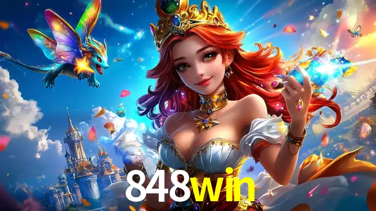 A princesa de um reino de fantasia mágico, com seu pequeno dragão, apresentando um mundo de prêmios encantados nos jogos de caça-níqueis do cassino 848win.